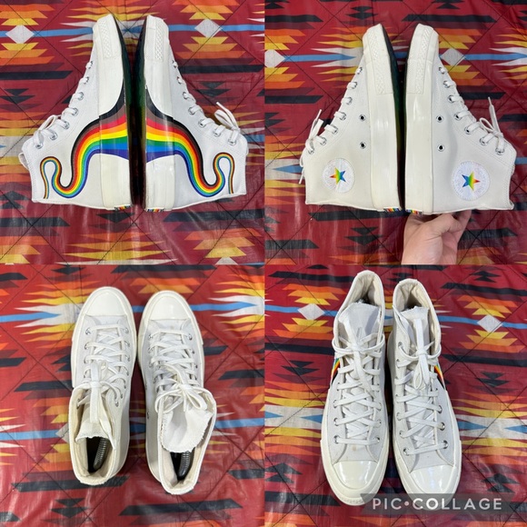 Converse Chuck 70 Hi Women’s Sz 8 Shoes Pride Rainbow LGBTQ High Top Sneakers - Picture 3 of 7
